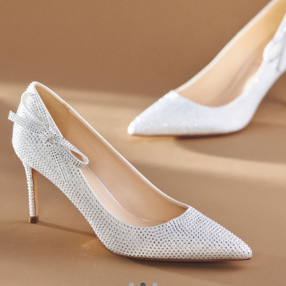 Wedding White Rhinestone Heels